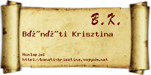 Bánáti Krisztina névjegykártya